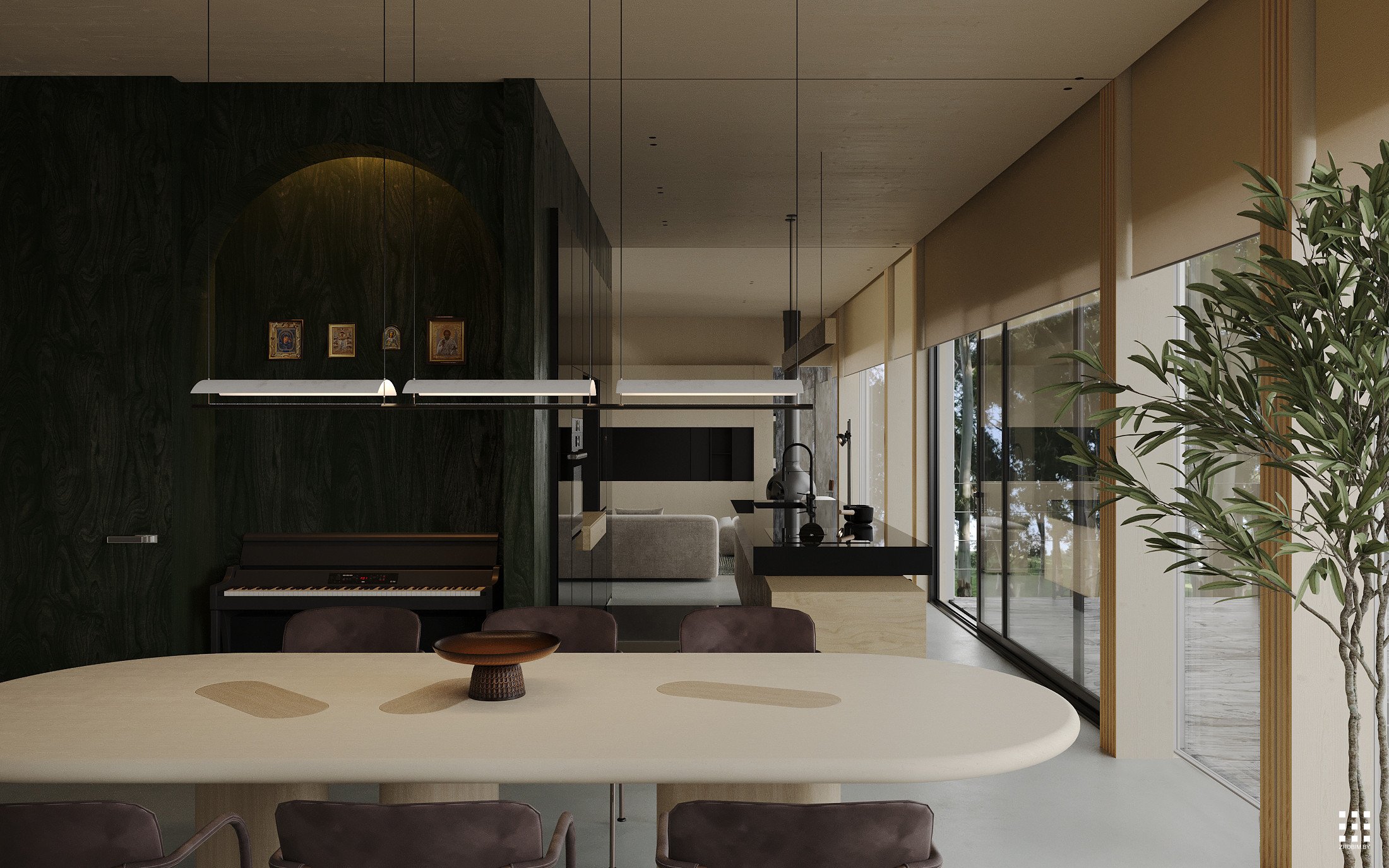 Дизайн дома FOREST GRID INTERIOR от «ZROBIM architects»